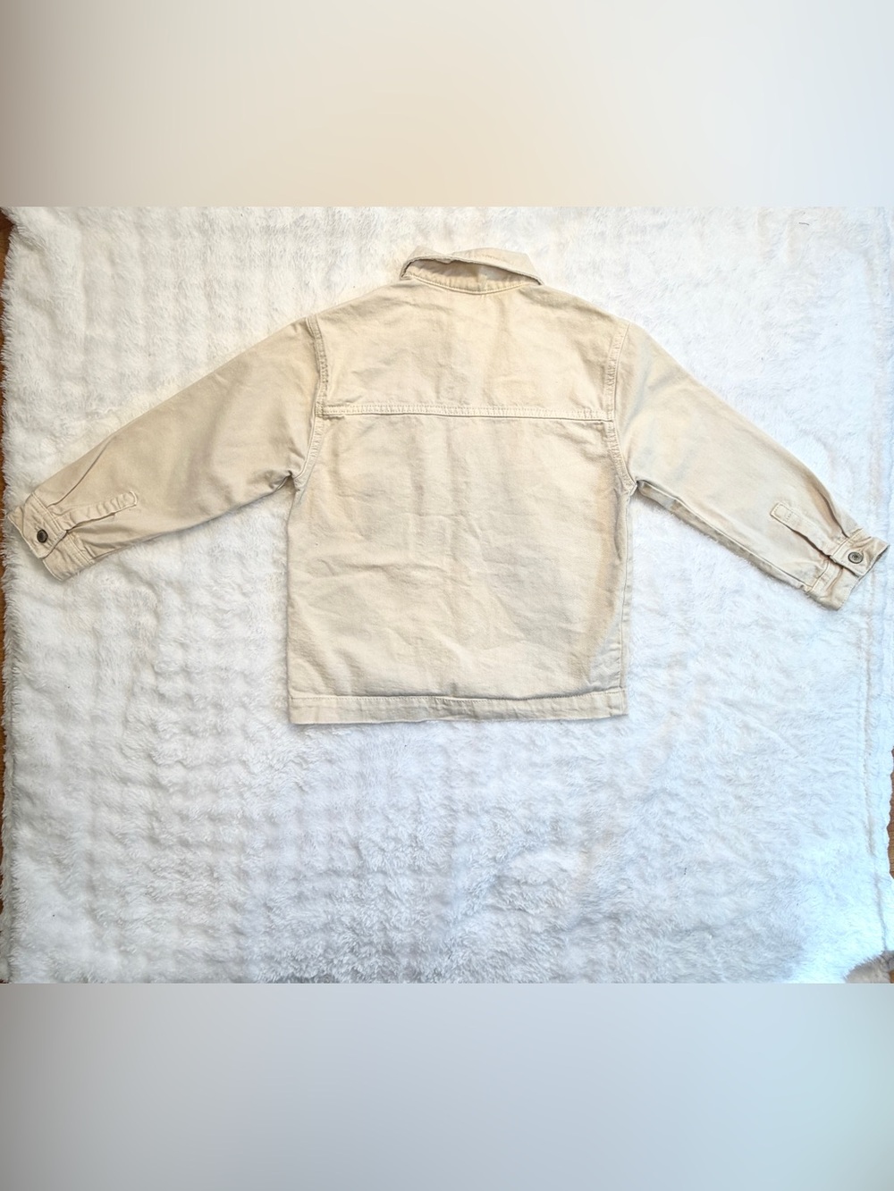 ZARA Youth Button Front Twill Collard Long Sleeve Utility Jacket Size 8 Youth - Picture 8 of 8